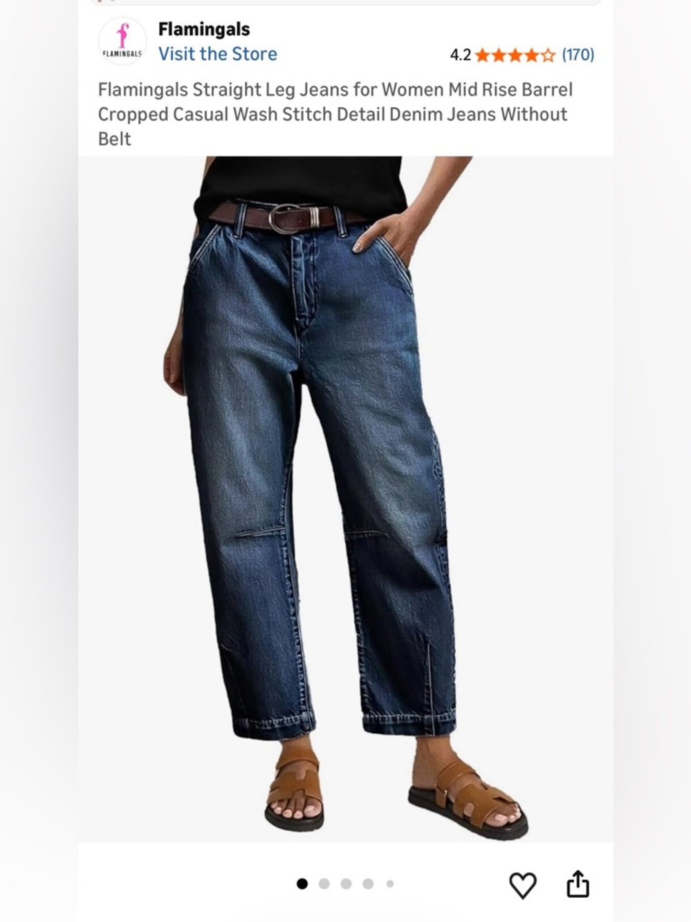 NWT Flamingals Barrel Denim Jeans - light wash size M